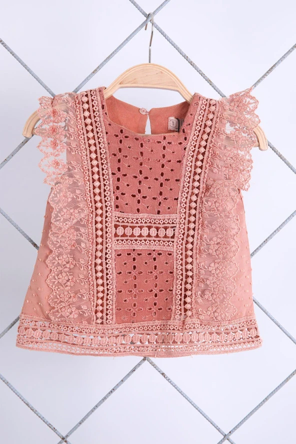 Babyhola 1-8 Yaş Şık Kız Çocuk Önden Fırfırlı Kot Kaprili Takım 3123 - Resim 11