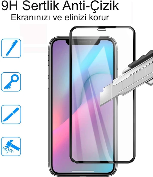 10 Adet iPhone 11 Uyumlu Ekranı Tam Kaplayan Koruyucu Cam - 3