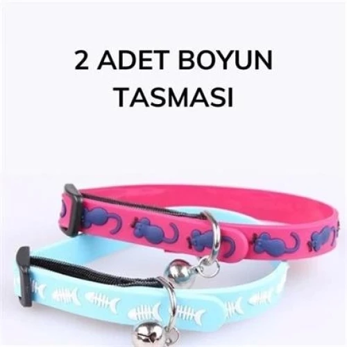 BİZAHMETGELSİN® Çıngıraklı Zilli Sevimli Renkli Slikon Kedi Köpek Boyun Tasması - 10