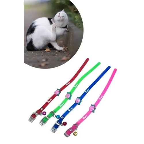 BİZAHMETGELSİN® Çıngıraklı Zilli Sevimli Renkli Slikon Kedi Köpek Boyun Tasması - 2