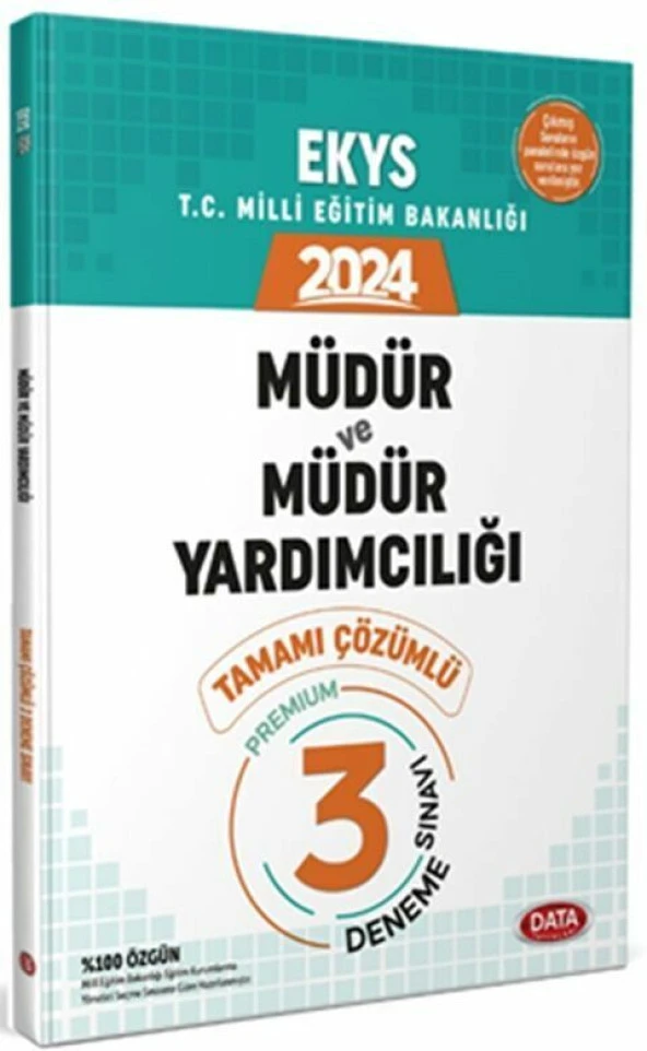 Data Yayınları 2024 MEB EKYS Müdür ve Müdür Yardımcılığı Tamamı Çözümlü 3 Deneme Sınavı