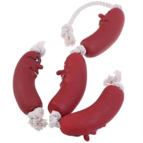 BİZAHMETGELSİN® Evcil Hayvanlar İçin Eğitici 4 Adet Sevimli Oyuncak Sosis - Resim 2