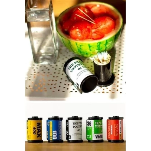 Dörtgen Fotoğraf Filmi Şeklinde Kürdanlık Kürdan Tutucu Kutu - Resim 9