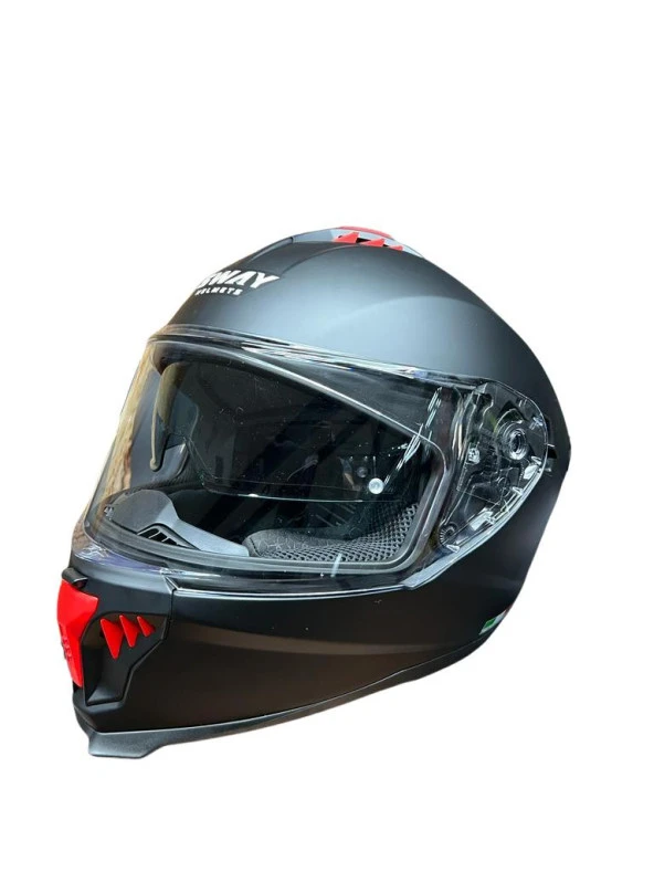 Sway Xbyc 865 Full Face Güneş Gözlüklü Kapalı Motosiklet Kaskı XL Beden Mat Siyah