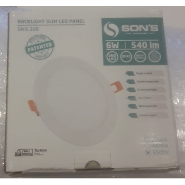 SONS 6W Backlight Slim Led Panel - 3