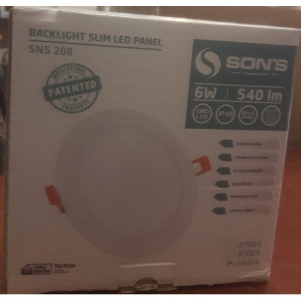 SONS 6W Backlight Slim Led Panel - 4