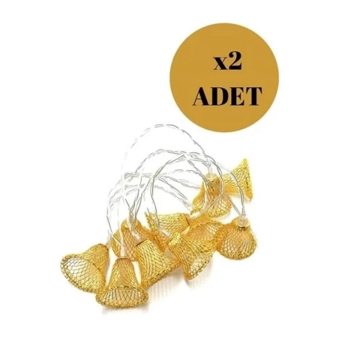 BİZAHMETGELSİN® Parti ve Özel Gün Dekorasyonu Çan Şeklinde Metal Şerit Led Işık - Resim 5