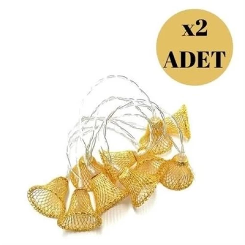 BİZAHMETGELSİN® Parti ve Özel Gün Dekorasyonu Çan Şeklinde Metal Şerit Led Işık - Resim 6