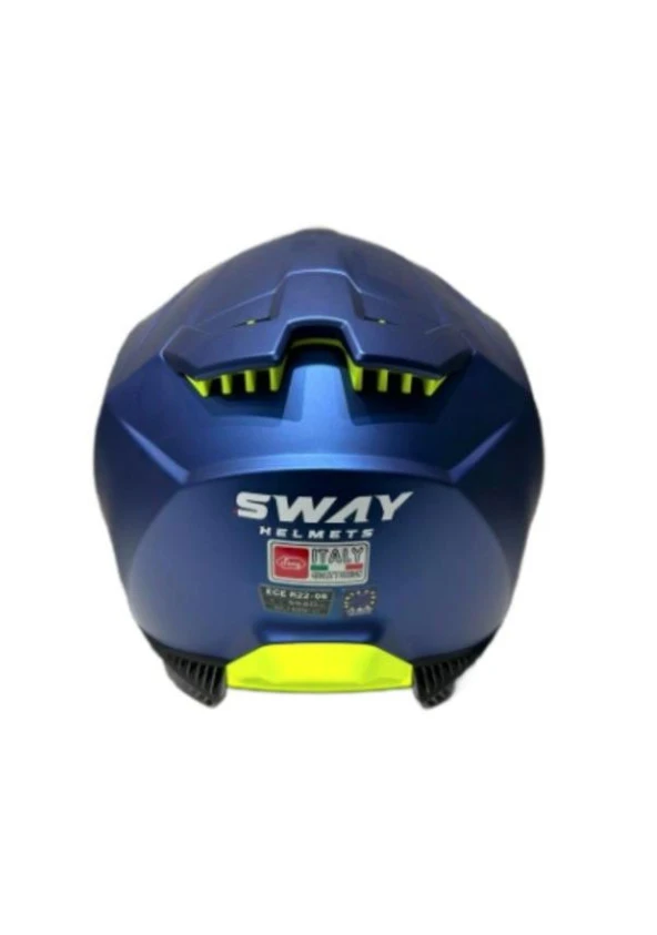 Sway Xbyc 865 Full Face Güneş Gözlüklü Kapalı Motosiklet Kaskı L Beden Mat Mavi - 1