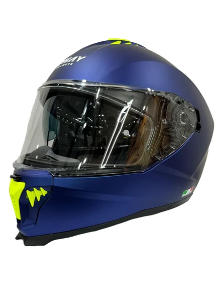 Sway Xbyc 865 Full Face Güneş Gözlüklü Kapalı Motosiklet Kaskı L Beden Mat Mavi ürün görseli
