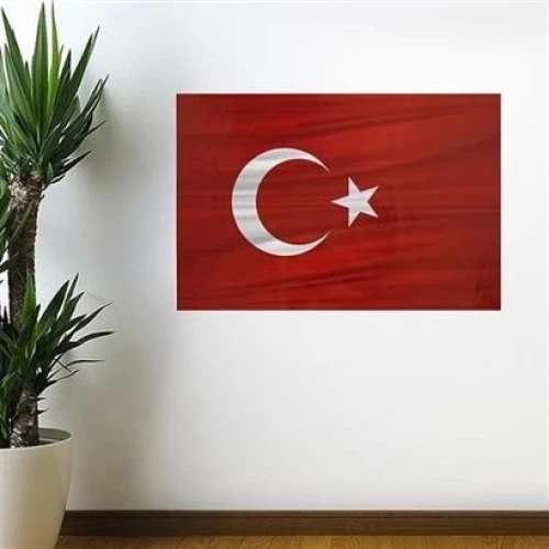 BİZAHMETGELSİN® Dalgalanma Efektli Manyetik Duvar Stickerı Türk Bayrağı 71 x 47cm