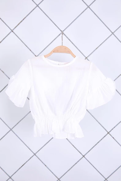 Babyhola 2-5 Yaş Pul Detay Kot Yelek Bluz Pantolon Şık Kız Çocuk Alt Üst Takım 4999 - 4