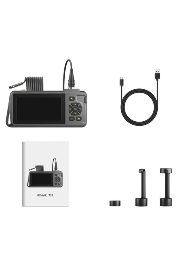 4.5 inç IPS Ekran Endoskop Kameralı Su Geçirmez Muayene Boreskop Led Işık Yılan Kamera 10 Mt Sert K ürün görseli