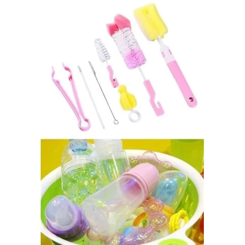 BİZAHMETGELSİN® 7 Parça Biberon Uzun Kavanoz Termos Suluk Sürahi Yağ Şişe İçi Temizleme Fırçası Aparatı Seti - Resim 11