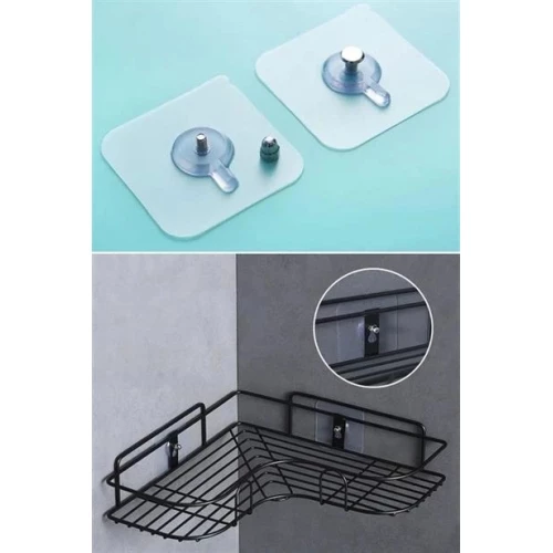 BİZAHMETGELSİN® Süper Güçlü Çerçeve Askısı Pin Delgisiz Vidalı Tırnak Kanca Yapışkanlı Raf Tutucu Askı 5li - 9