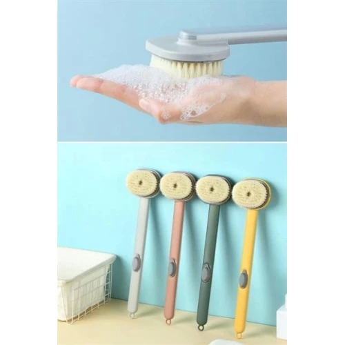 BİZAHMETGELSİN®  Duş Jeli Hazneli Uzun Saplı Banyo Sırt Fırçası - Resim 7