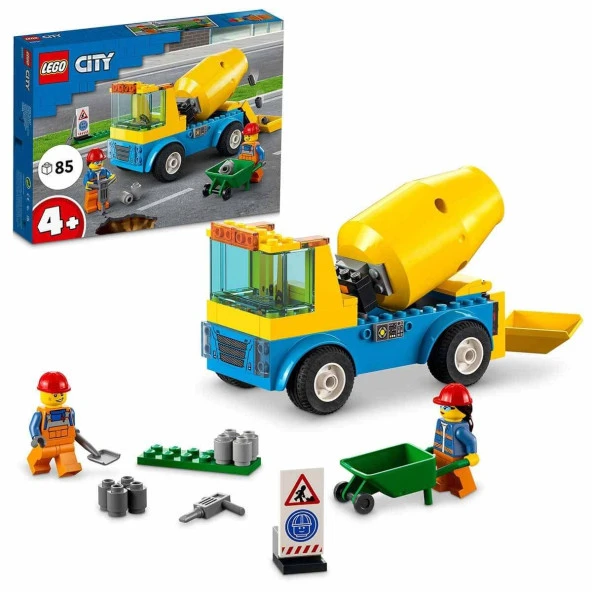 LEGO City Beton Mikseri Çocuklar İçin Gerçekçi Oyuncak Inşaat Aracı Yapım Seti (85 Parça)