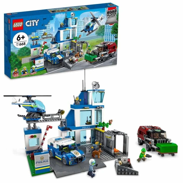 LEGO City Polis Merkezi Çocuklar İçin Oyuncak Yapım Seti (668 Parça)