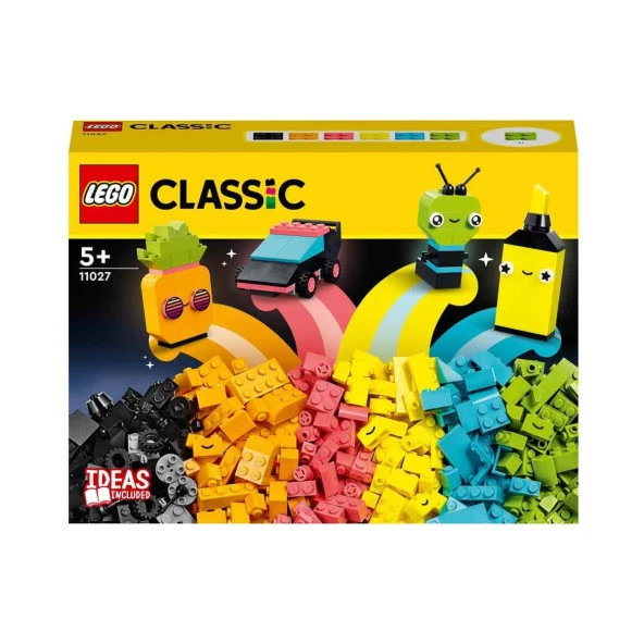 LEGO Classic Yaratıcı Neon Eğlence Çocuklar için Canlı Renkli Parçalar İçeren Yaratıcı Oyuncak (333 Parça) - 3