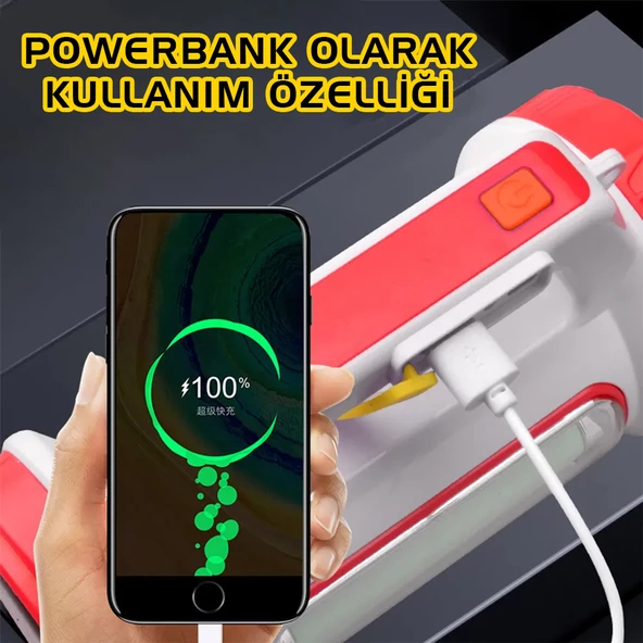 Gold Police Solar&Şarjlı El Feneri JQ-6088 3 W (Projektör) Turuncu - 6