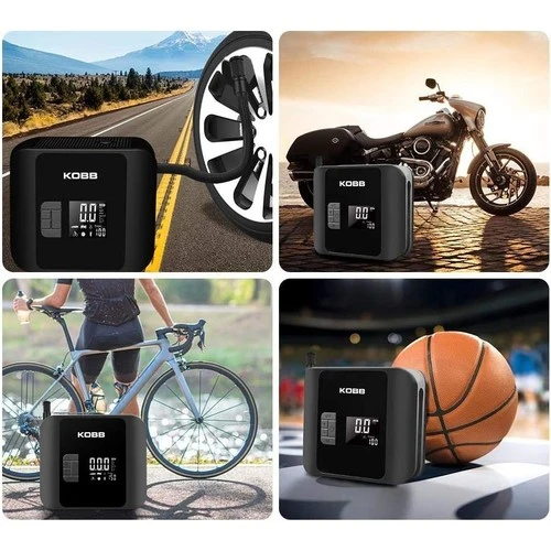 KOBB KB420 12Volt/Şarjlı 150PSI Taşınabilir Dijital Basınç Göstergeli Led Aydınlatmalı Lastik Şişirme Pompası - 2