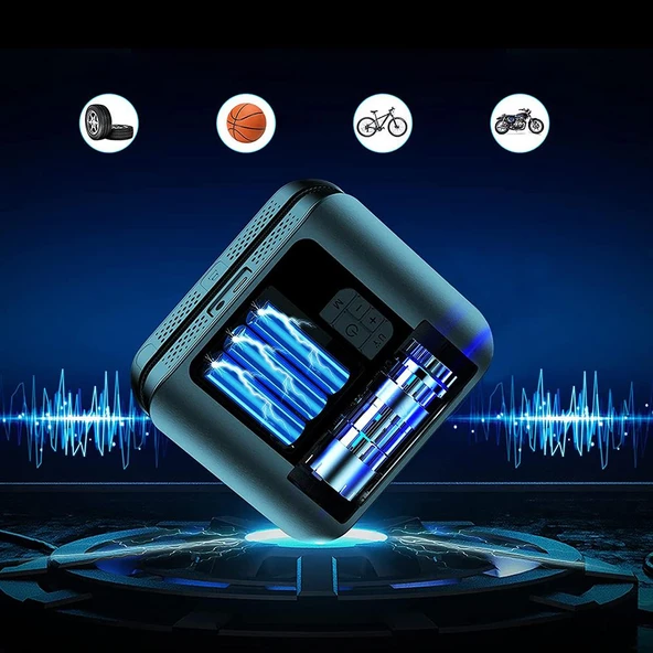 KOBB KB420 12Volt/Şarjlı 150PSI Taşınabilir Dijital Basınç Göstergeli Led Aydınlatmalı Lastik Şişirme Pompası - 10