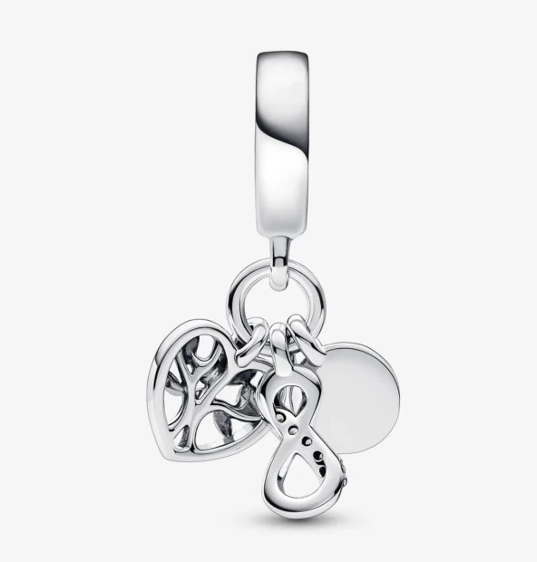 Pandora 792201C01-Sonsuz Aile Sevgisi Üçlü Sallantılı Charm - 2