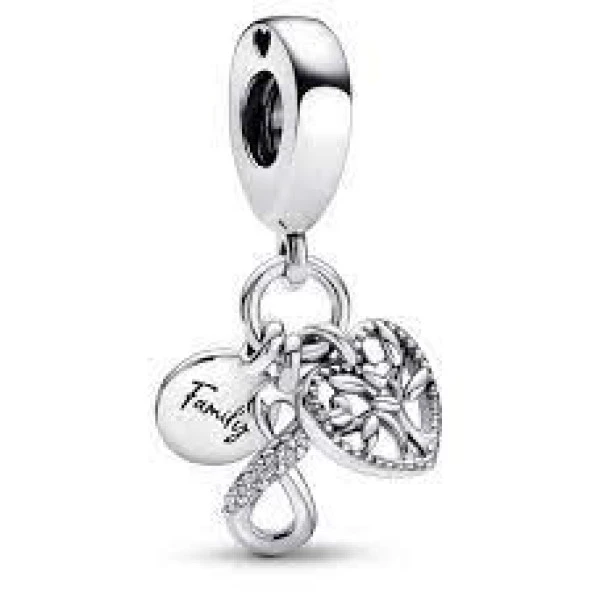 Pandora 792201C01-Sonsuz Aile Sevgisi Üçlü Sallantılı Charm - 3