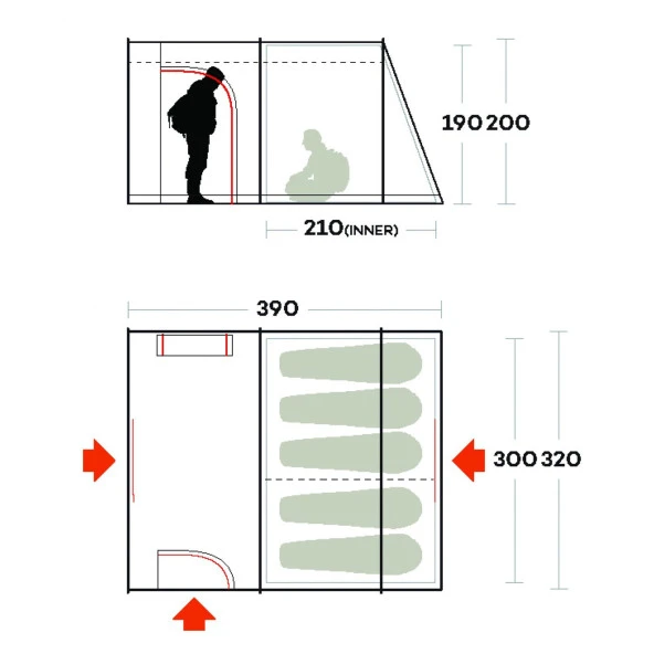 Ferrino Fenix 5 Kişilik Aile Çadırı - 8