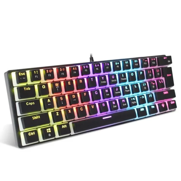 Valkyrie Valkyrie Blue Switch Mekanik Oyuncu Klavye - 61Key Full RGB Pudding Keycap Mavi Tuş HXSJ L700