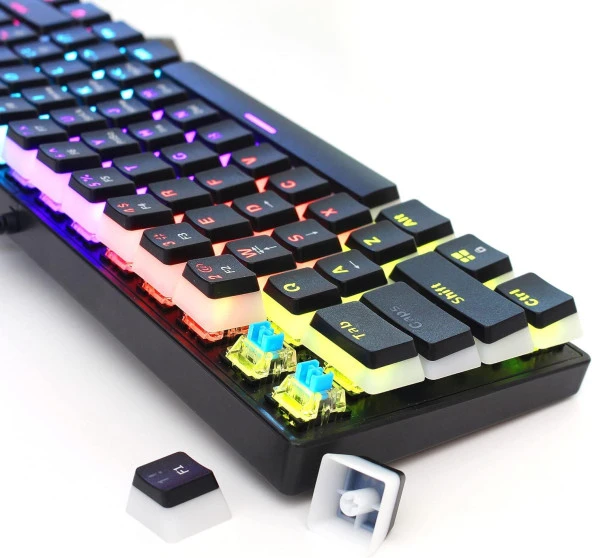 Valkyrie Valkyrie Blue Switch Mekanik Oyuncu Klavye - 61Key Full RGB Pudding Keycap Mavi Tuş HXSJ L700 - 4