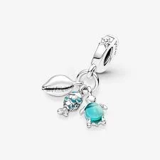 Pandora 791697C01-Balık, Deniz Kaplumbağası ve Deniz Kabuğu Üçlü Sallantılı Charm - 5