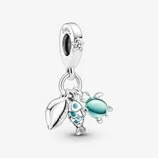 Pandora 791697C01-Balık, Deniz Kaplumbağası ve Deniz Kabuğu Üçlü Sallantılı Charm - 4