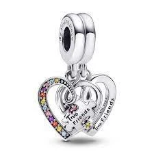 Pandora 792239C01-Puzzle Parçası ve Kalpli Arkadaşlık Sallantılı Charm - 2