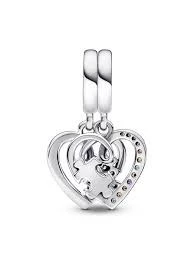 Pandora 792239C01-Puzzle Parçası ve Kalpli Arkadaşlık Sallantılı Charm - 3