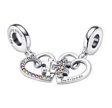 Pandora 792239C01-Puzzle Parçası ve Kalpli Arkadaşlık Sallantılı Charm - 4