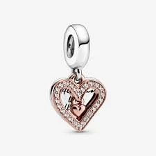 Pandora 788693C01-Işıltılı El Yapımı Kalp Şeklinde Sallantılı Charm - 3