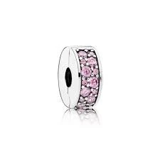 Pandora Pembe Pavé Klips Charm 791817PCZ