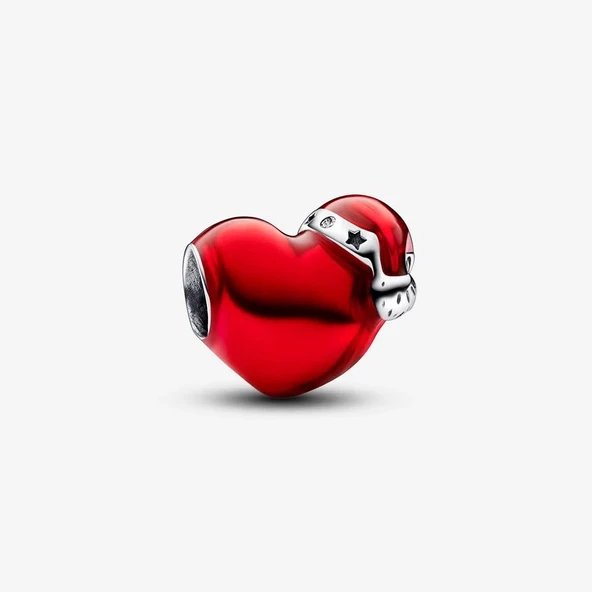 Pandora 792336C01 Metalik Kırmızı Yılbaşı Kalp Charm
