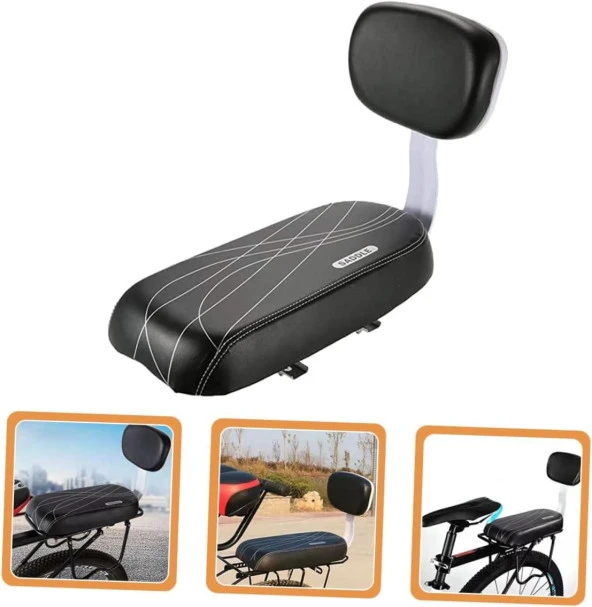 Valkyrie Bisiklet Arka Koltuğu Sele Çocuk ve Yetişkin İçin Sırtlıklı Yumuşak Minder Bagaj Koltuğu - 7