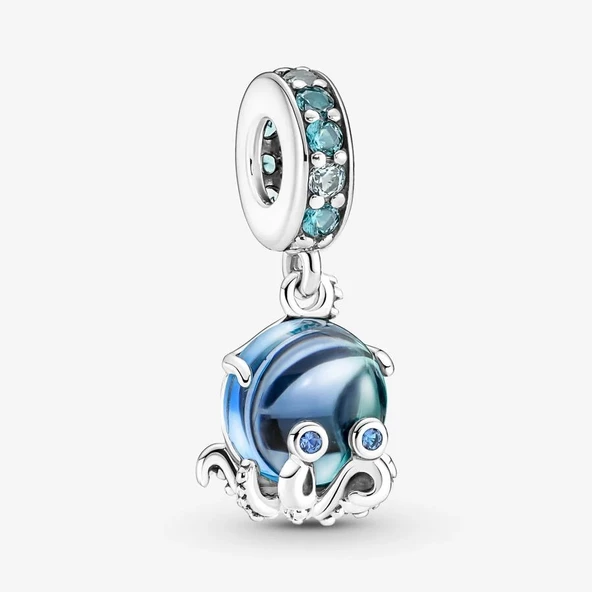 Pandora 791694C01-Murano Camı Sevimli Ahtapot Sall