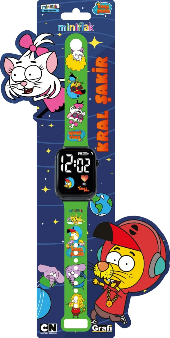 Miniflak Kral Şakir Lisanslı KS5091 Yeşil Led Çocuk saati ürün görseli