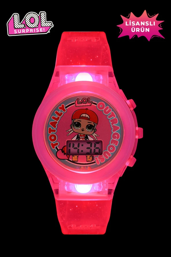 MiniFlak Lisanslı L.O.L. SURPRISE! LOL7210 Kız Çocuk Pembe Işıklı Kız Çocuk Kol Saati - 2