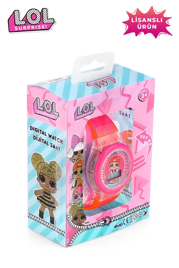 MiniFlak Lisanslı L.O.L. SURPRISE! LOL7210 Kız Çocuk Pembe Işıklı Kız Çocuk Kol Saati - 5