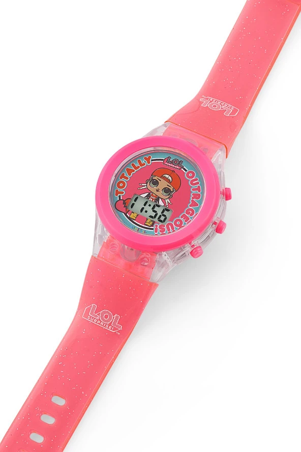 MiniFlak Lisanslı L.O.L. SURPRISE! LOL7210 Kız Çocuk Pembe Işıklı Kız Çocuk Kol Saati - 7