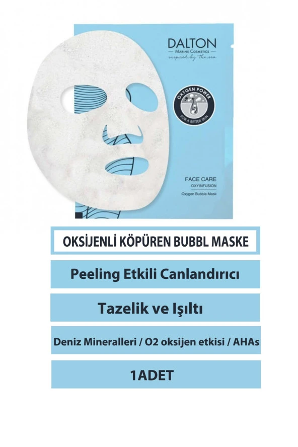 Tüm Ciltler Için Detoks Etkili Yatıştırıcı Oksijenli Köpüren Canlandırıcı Face Care Kağıt Maske