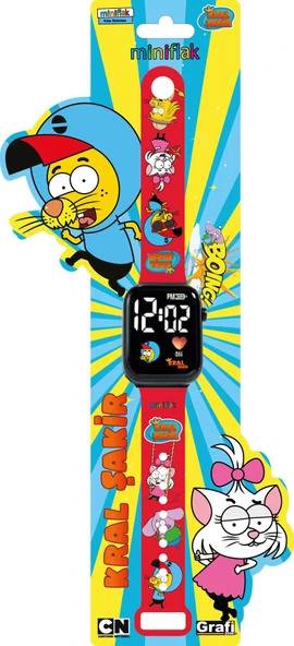 Miniflak Kral Şakir Lisanslı KS5089 Kırmızı Led Çocuk Kol Saati ürün görseli