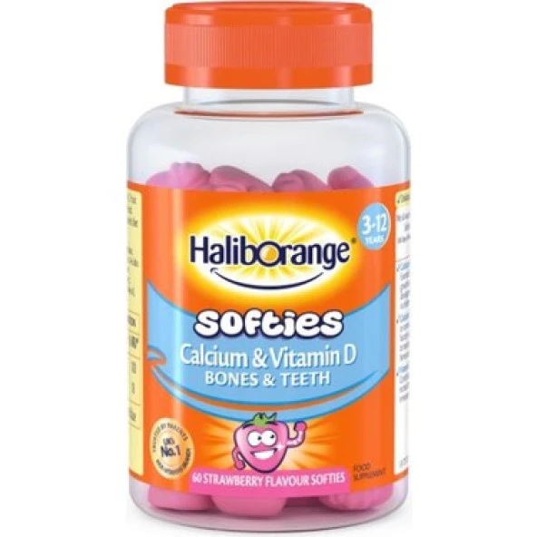 Haliborange Softies Kalsiyum D Vitamini Çilek Aroma 60lı