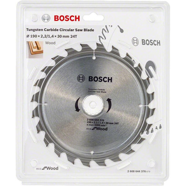 Bosch Eco For Wood 190X30 24 Diş Ahşap Testere - 2