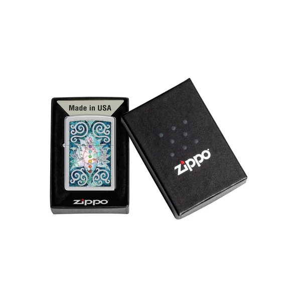 Zippo Çakmak 48592 Lotus Flower Design - 4